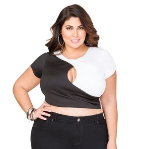Ashley Stewart colorblock top sz 22/24